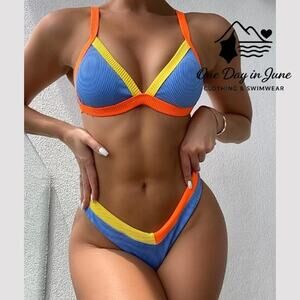 Charmleaks Textured Cheeky Bikini Swimsuit Size S